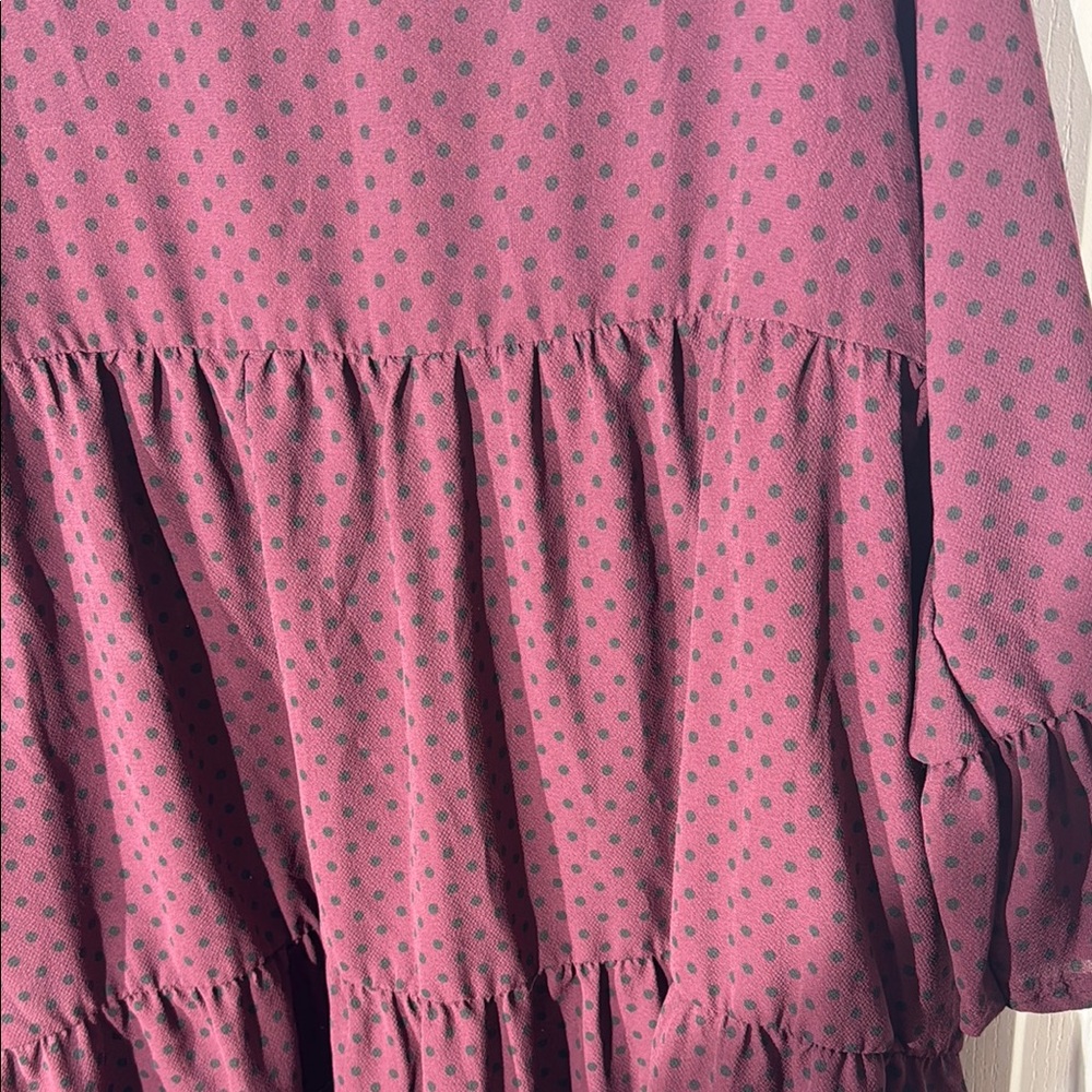 Pretty Little Thing Purple Polka Dot Tiered Dress - Picture 5 of 6